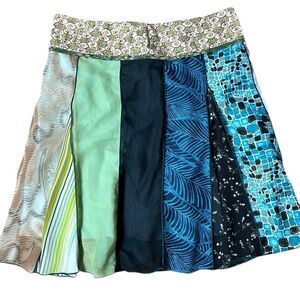 vintage patchwork y2k patterned mixed media fairy skirt artsy paneled 9